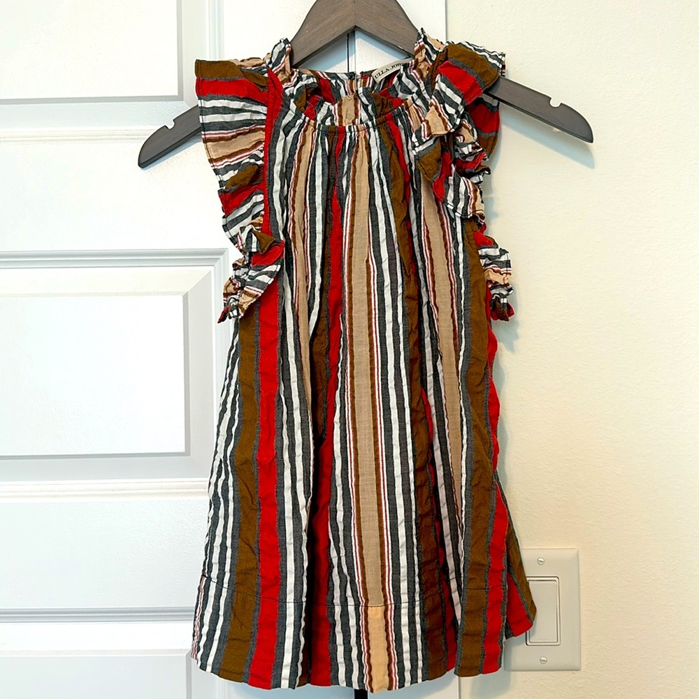 Striped ruffle tank